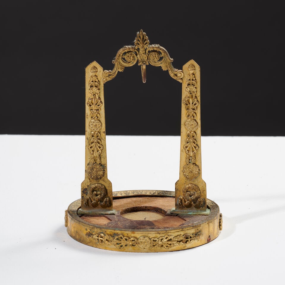 Ensemble d'objets en bronze, marbre et nacre d'époque Charles X (deux encriers, cassolette,... - 3