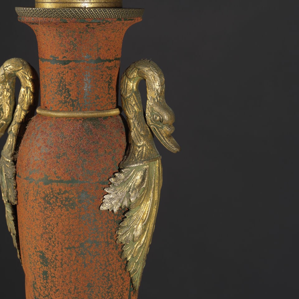 Lampe carcel en tôle et bronze doré d'époque Restauration A carcel lamp in metal ... - 2