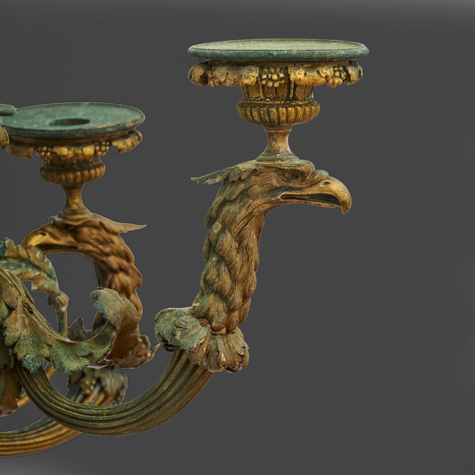 Belle applique à trois bras de lumière en bronze doré d'époque Louis XVI, en... - 3