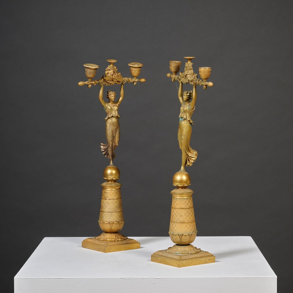 Paire de candélabres à deux bras de lumière du XIXe siècle A pair of two-lig... - 9