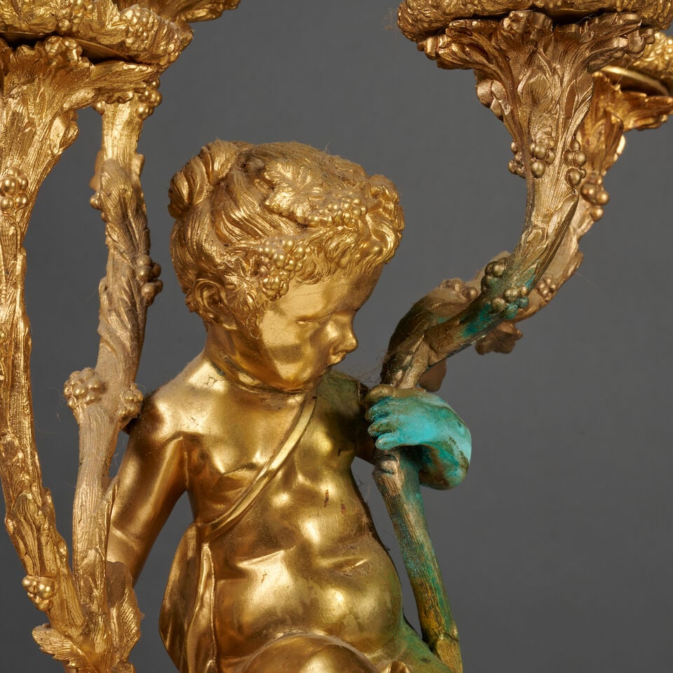 Paire de candélabres à quatre lumières du milieu du XIXe siècle A pair of fo... - 10