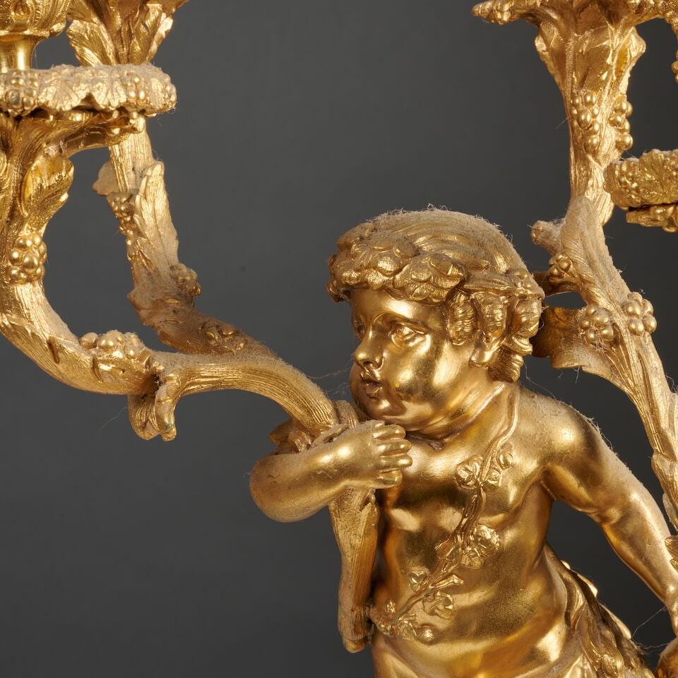 Paire de candélabres à quatre lumières du milieu du XIXe siècle A pair of fo... - 6