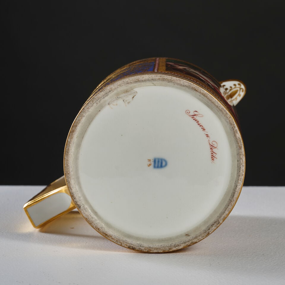 Verseuse à décor biblique en porcelaine de Vienne, début XIXe siècle A Vienn... - 3