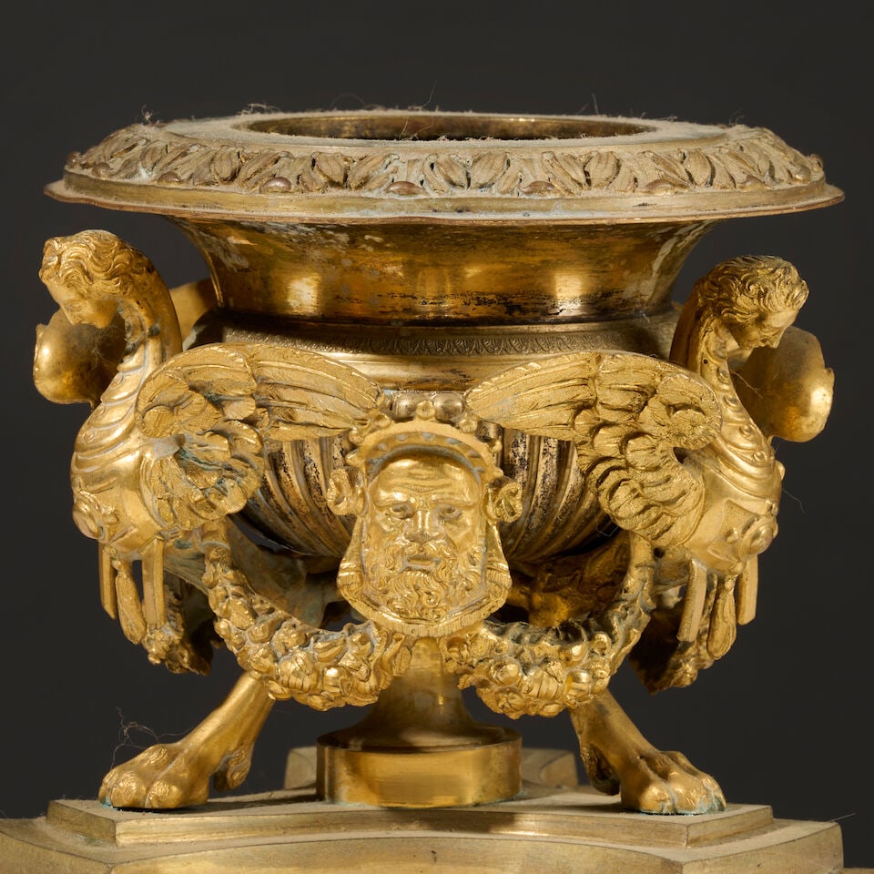 Important encrier en bronze doré et patiné d'époque Napoléon III A Napoleon ... - 3