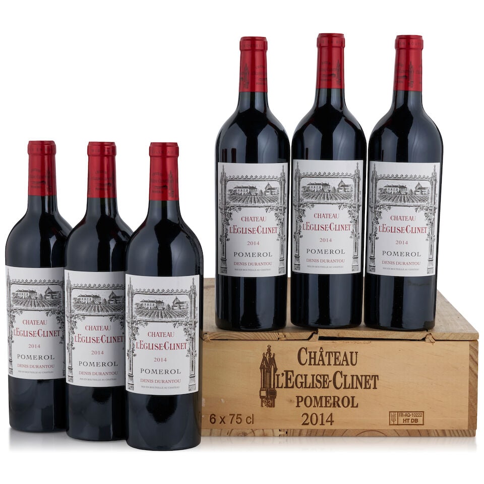 Château L'Église-Clinet, 2014 (6 bottles, 750ml): Château L'Église-Clinet, 2014 (6 bottles, 750ml) Region: Pomerol Packaging: original wooden case Footnotes: Bordeaux, Right Bank This lot is subject to the following lot symbols: • 