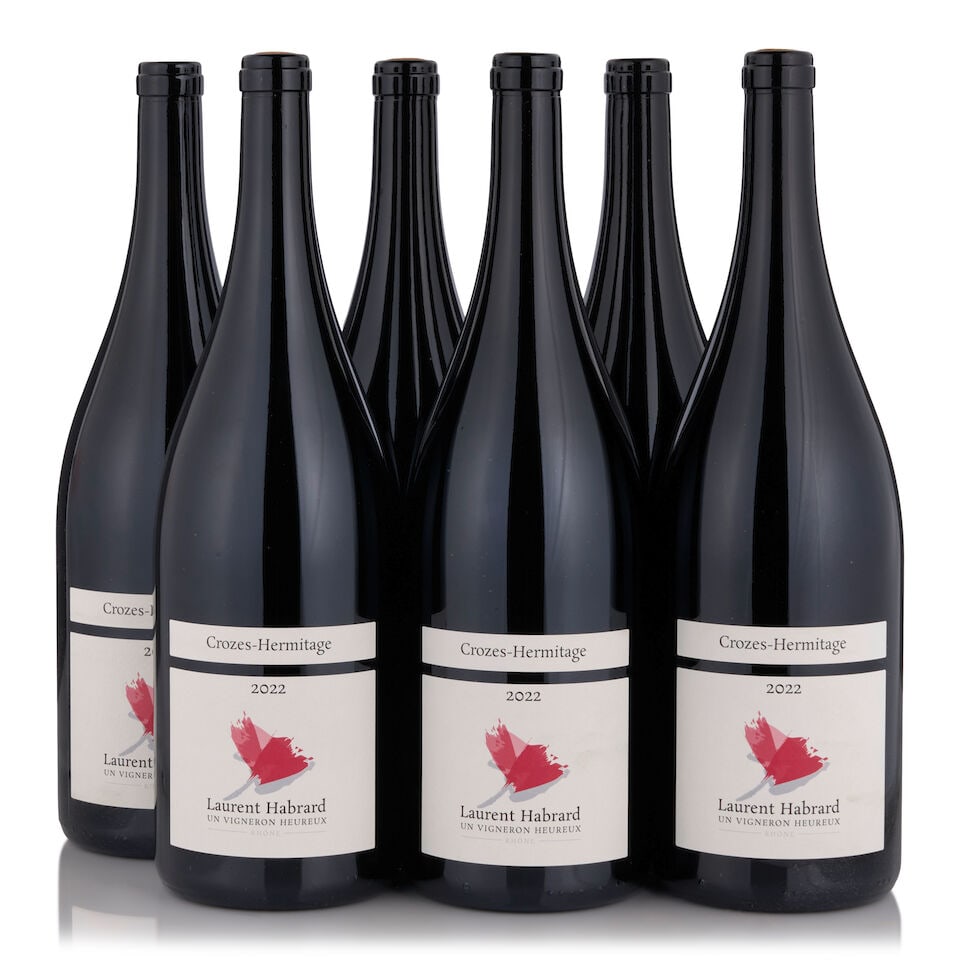 Domaine Laurent Habrard, Crozes-Hermitage, 2022 (6 bottles, 1.5L): Domaine Laurent Habrard, Crozes-Hermitage, 2022 (6 bottles, 1.5L) Region: Southern Rhône Packaging: original case This lot is subject to the following lot symbols: • • Zero rated for