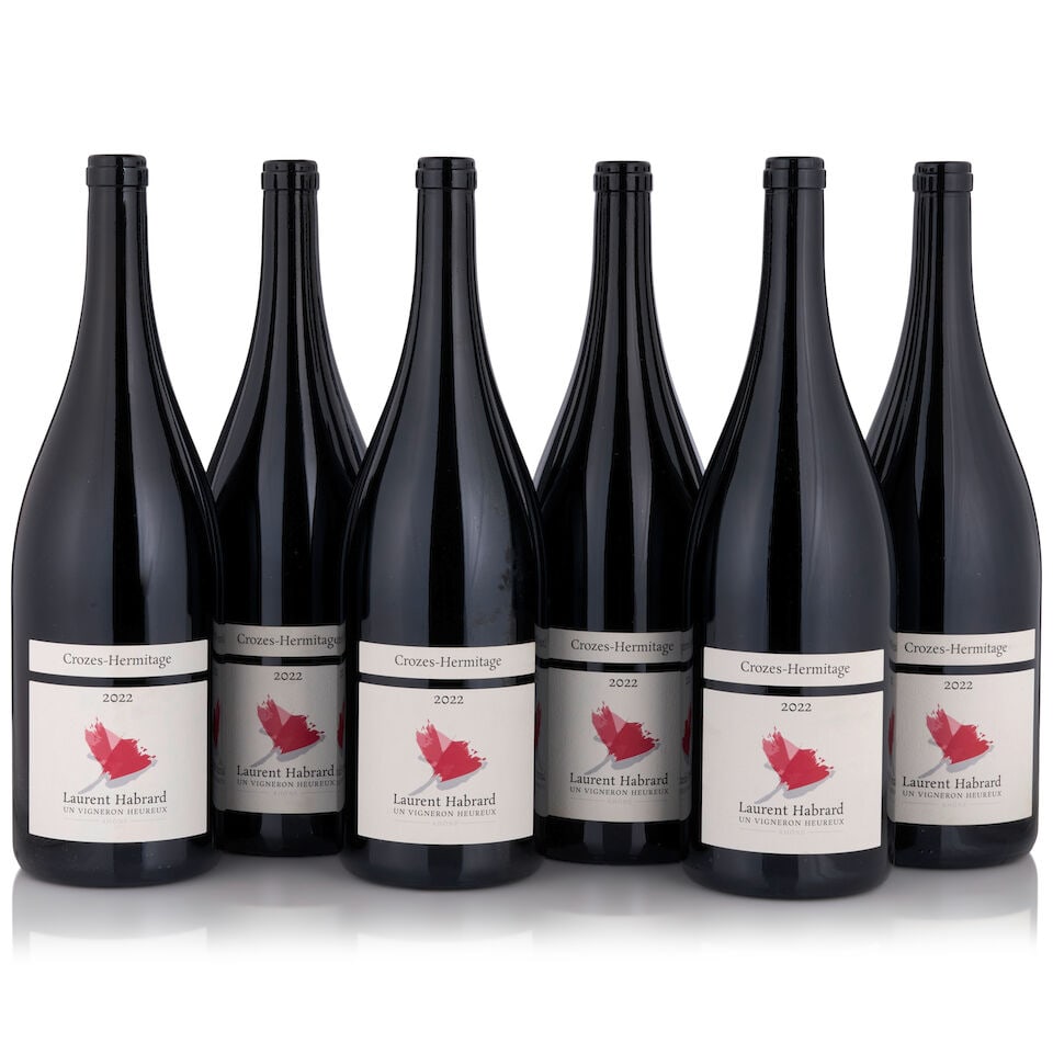 Domaine Laurent Habrard, Crozes-Hermitage, 2022 (6 bottles, 1.5L): Domaine Laurent Habrard, Crozes-Hermitage, 2022 (6 bottles, 1.5L) Region: Southern Rhône Packaging: original case This lot is subject to the following lot symbols: • • Zero rated for