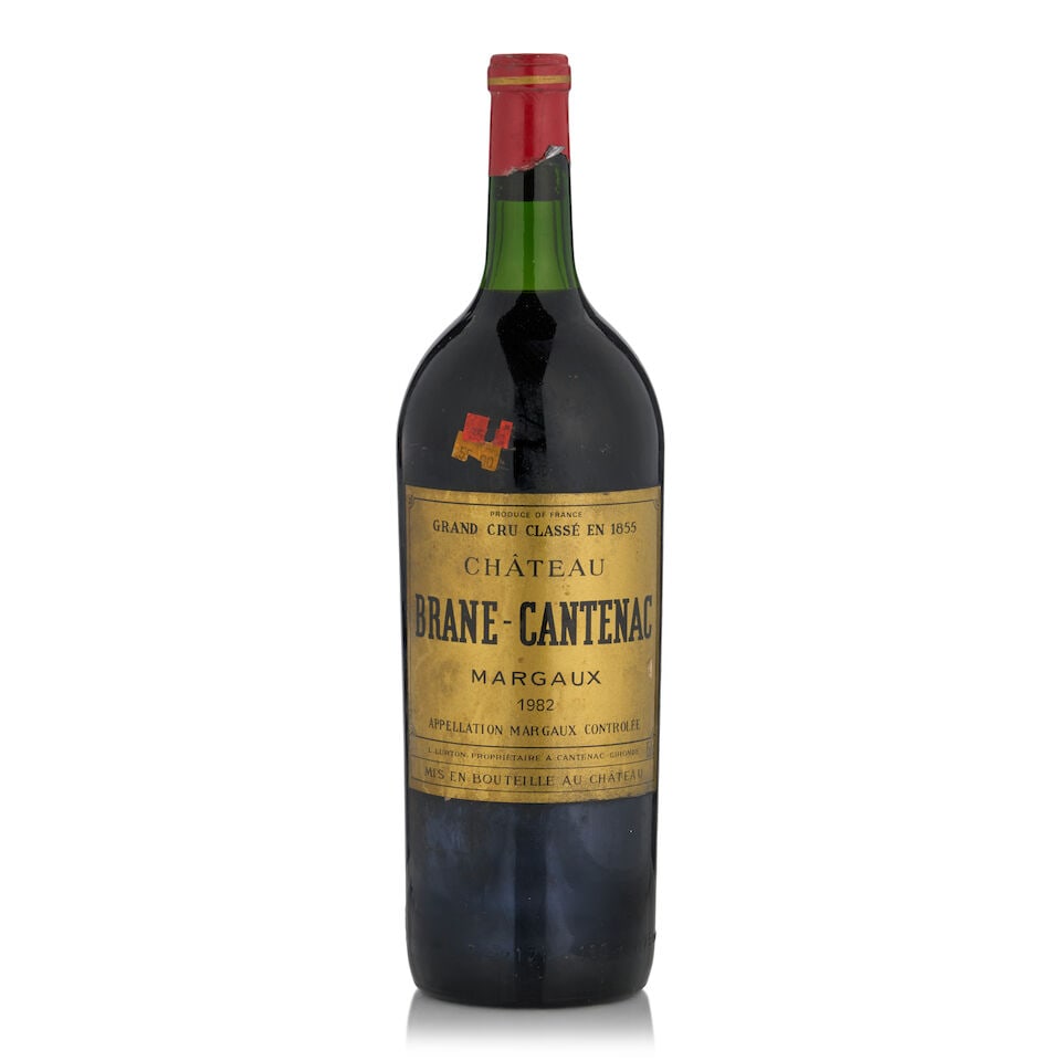 Château Brane-Cantenac, 1982 (1 bottle, 1.5L): Château Brane-Cantenac, 1982 (1 bottle, 1.5L) Region: Margaux Fill Level: top shoulder Capsule: lightly worn, nicked Label: lightly scuffed, bin soiled Footnotes: Left Bank, Bordeaux This lot is