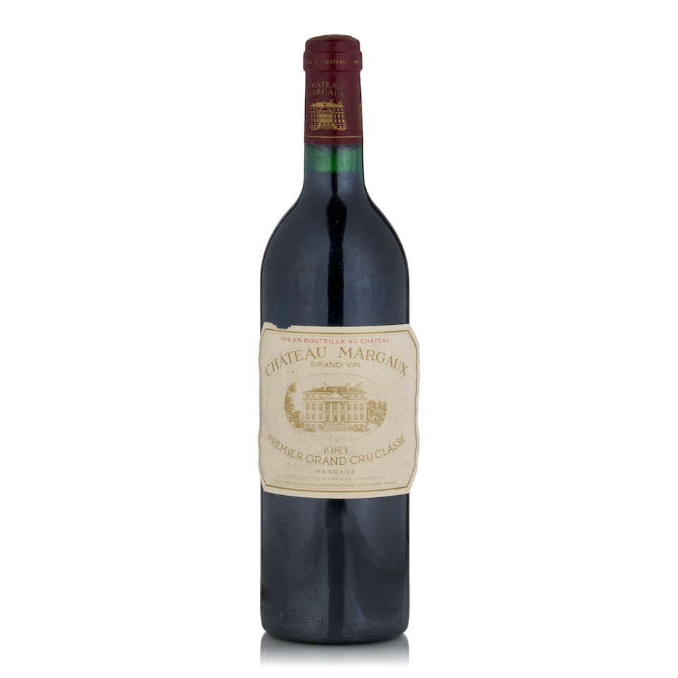 Château Margaux, 1983 (1 bottle, 750ml): Château Margaux, 1983 (1 bottle, 750ml) Region: Margaux Fill Level: into neck Capsule: lightly worn Label: lightly nicked, faded, bin soiled, partially unaffixed Footnotes: Left Bank,