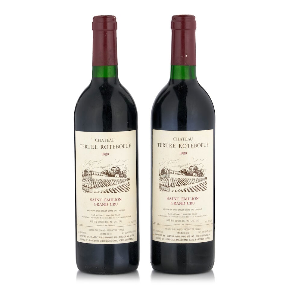 Château Le Tertre Rôteboeuf, 1989 (2 bottles, 750ml): Château Le Tertre Rôteboeuf, 1989 (2 bottles, 750ml) Region: Saint-Émilion Fill Level: top shoulder Label: lightly bin soiled Footnotes: Right Bank, Bordeaux This lot is subject to the 