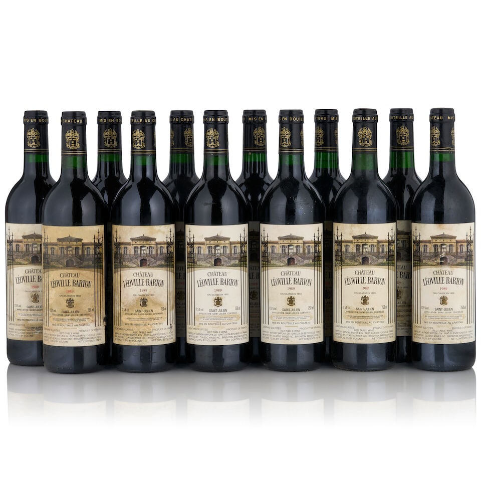 Château Léoville Barton, 1989 (12 bottles, 750ml): Château Léoville Barton, 1989 (12 bottles, 750ml) Region: Saint-Julien Fill Level: bottom neck or better Capsule: bin soiled Label: worn, bin soiled, damp stained, three more heavily damp st