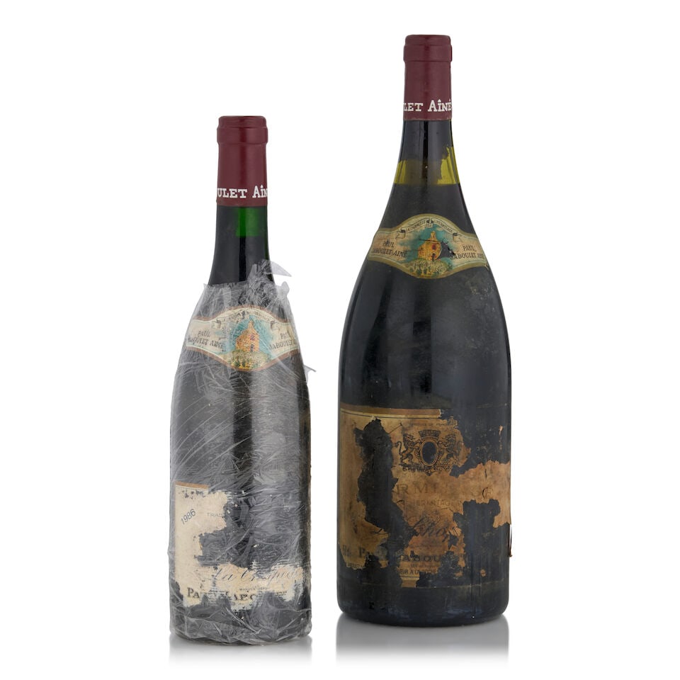 Paul Jaboulet, Hermitage La Chapelle, 1986 (1 bottle, 750ml) Paul Jaboulet, Hermitage La Chapell...: Paul Jaboulet, Hermitage La Chapelle, 1986 (1 bottle, 750ml) Region: Northern Rhône Fill Level: 2cm Capsule: nicked Label: heavily bin soiled, stained, and torn with heavy losses Paul Jaboulet,