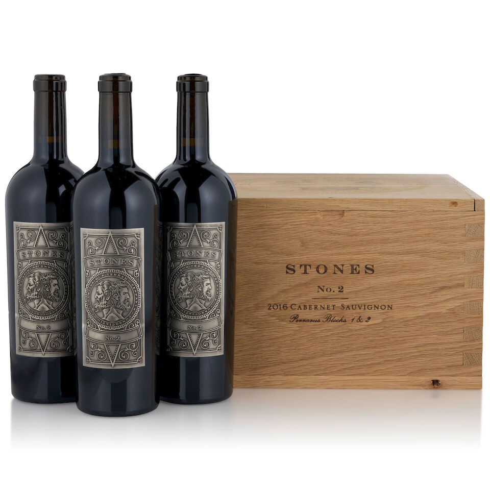 Fairchild Estate, Cabernet Sauvignon Stones No. 2 Perranus Blocks 1 & 2, 2016 (3 bottles, 750ml): Fairchild Estate, Cabernet Sauvignon Stones No. 2 Perranus Blocks 1 & 2, 2016 (3 bottles, 750ml) Region: Napa Valley Packaging: original wooden case Footnotes: California This lot is subject to the