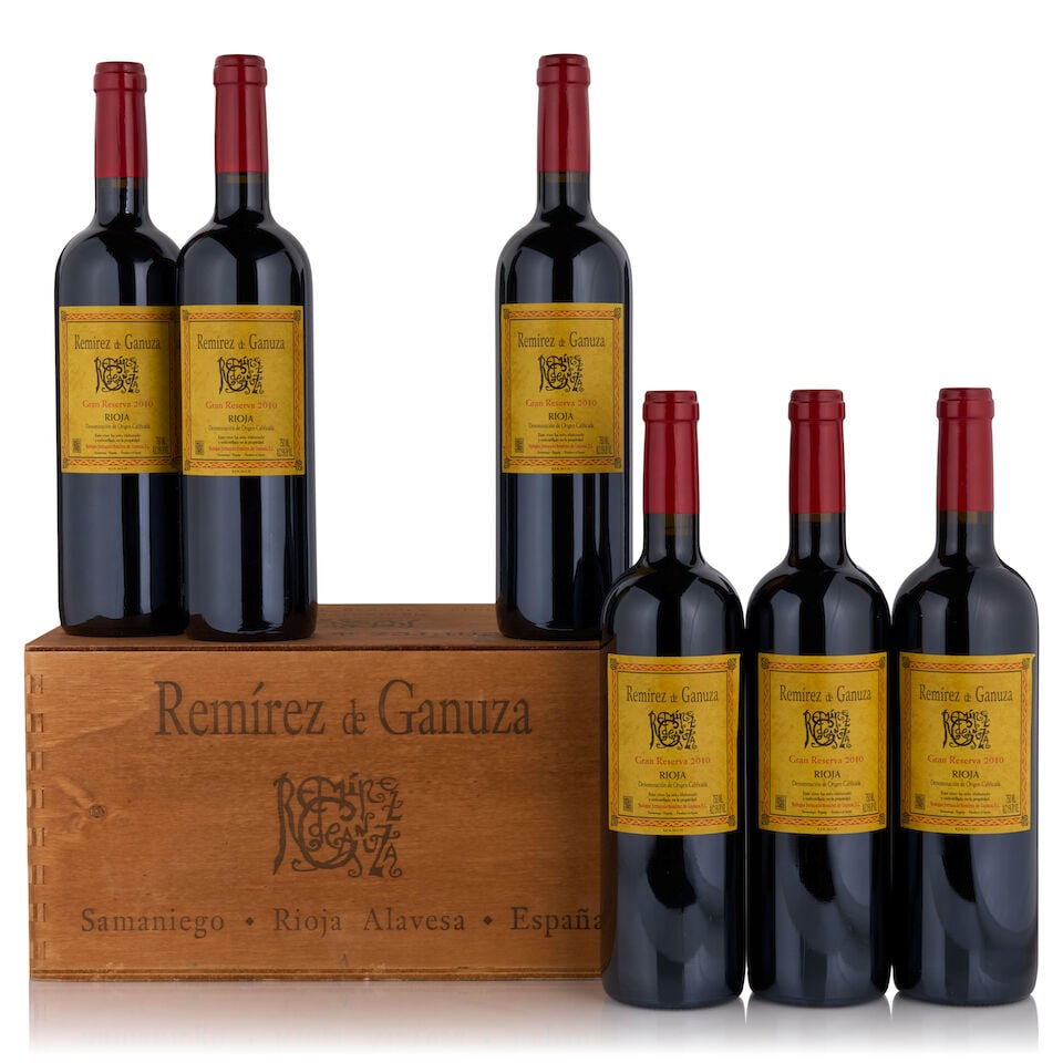 Remírez de Ganuza, Rioja Gran Reserva, 2010 (6 bottles, 750ml): Remírez de Ganuza, Rioja Gran Reserva, 2010 (6 bottles, 750ml) Region: Spain Packaging: original wooden case This lot is subject to the following lot symbols: • • Zero rated for tax,