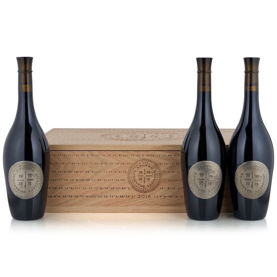 Fairchild Estate, Stones Longitude - Latitude, 2018 (3 bottles, 750ml): Fairchild Estate, Stones Longitude - Latitude, 2018 (3 bottles, 750ml) Region: Napa Valley Packaging: original wooden case Footnotes: California This lot is subject to the following lot symbols: ̶
