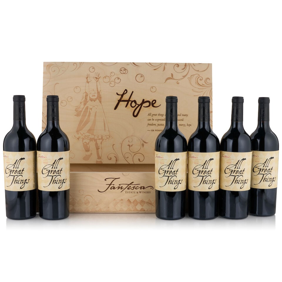Fantesca Estate, All Great Things 'Hope' II, 2019 (6 bottles, 750ml): Fantesca Estate, All Great Things 'Hope' II, 2019 (6 bottles, 750ml) Region: Napa Valley Packaging: original wooden case Footnotes: California This lot is subject to the following lot symbols: