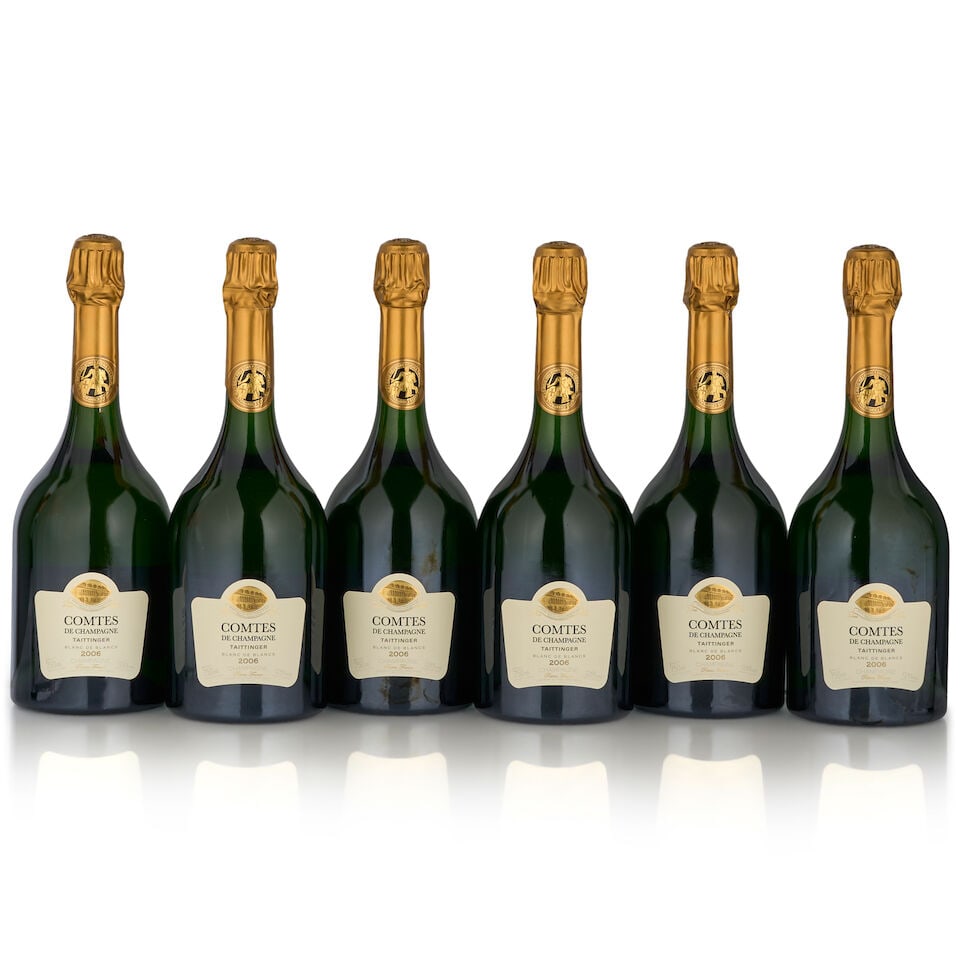 Taittinger, Comtes de Champagne, 2006 (6 bottles, 750ml): Taittinger, Comtes de Champagne, 2006 (6 bottles, 750ml) Region: Reims Packaging: original cardboard case Footnotes: Champagne This lot is subject to the following lot symbols: • • Zero