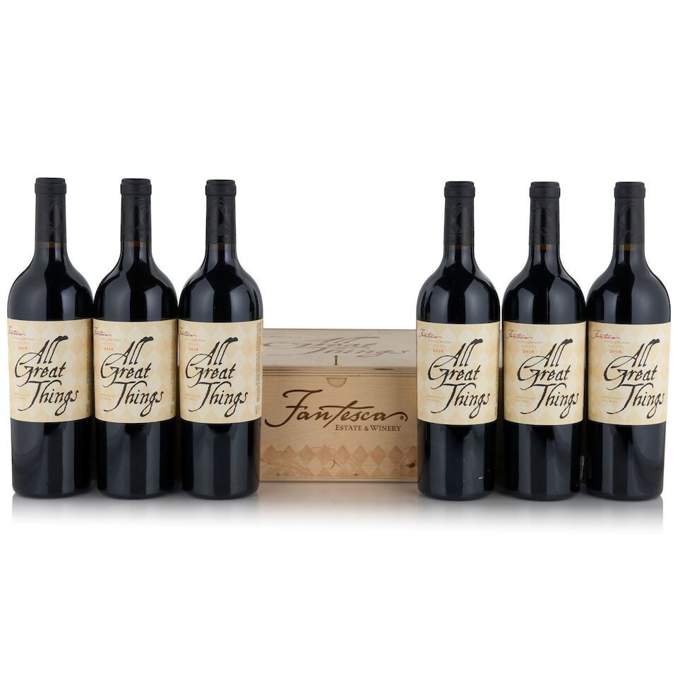 Fantesca Estate, All Great Things 'Justice', 2016 (6 bottles, 750ml): Fantesca Estate, All Great Things 'Justice', 2016 (6 bottles, 750ml) Region: Napa Valley Packaging: original wooden case Footnotes: California This lot is subject to the following lot symbols: