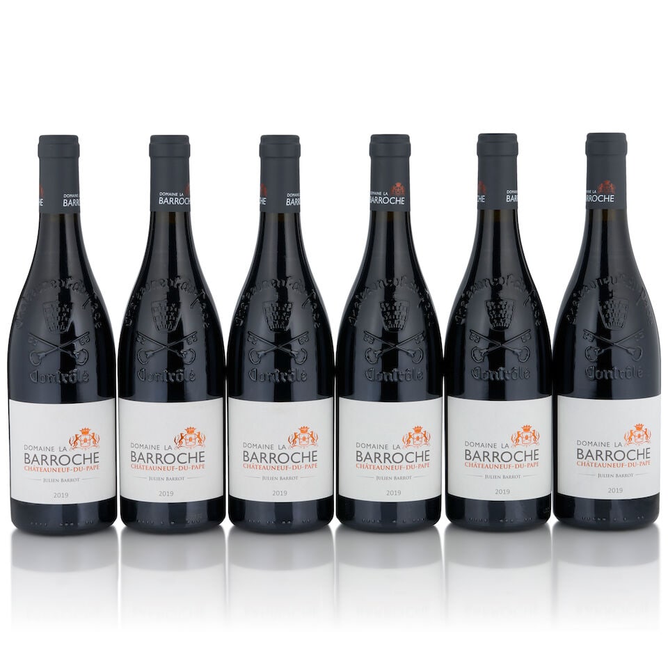 Domaine la Barroche, Châteauneuf-du-Pape, 2019 (6 bottles, 750ml): Domaine la Barroche, Châteauneuf-du-Pape, 2019 (6 bottles, 750ml) Region: Southern Rhône Packaging: original cardboard case This lot is subject to the following lot symbols: • •