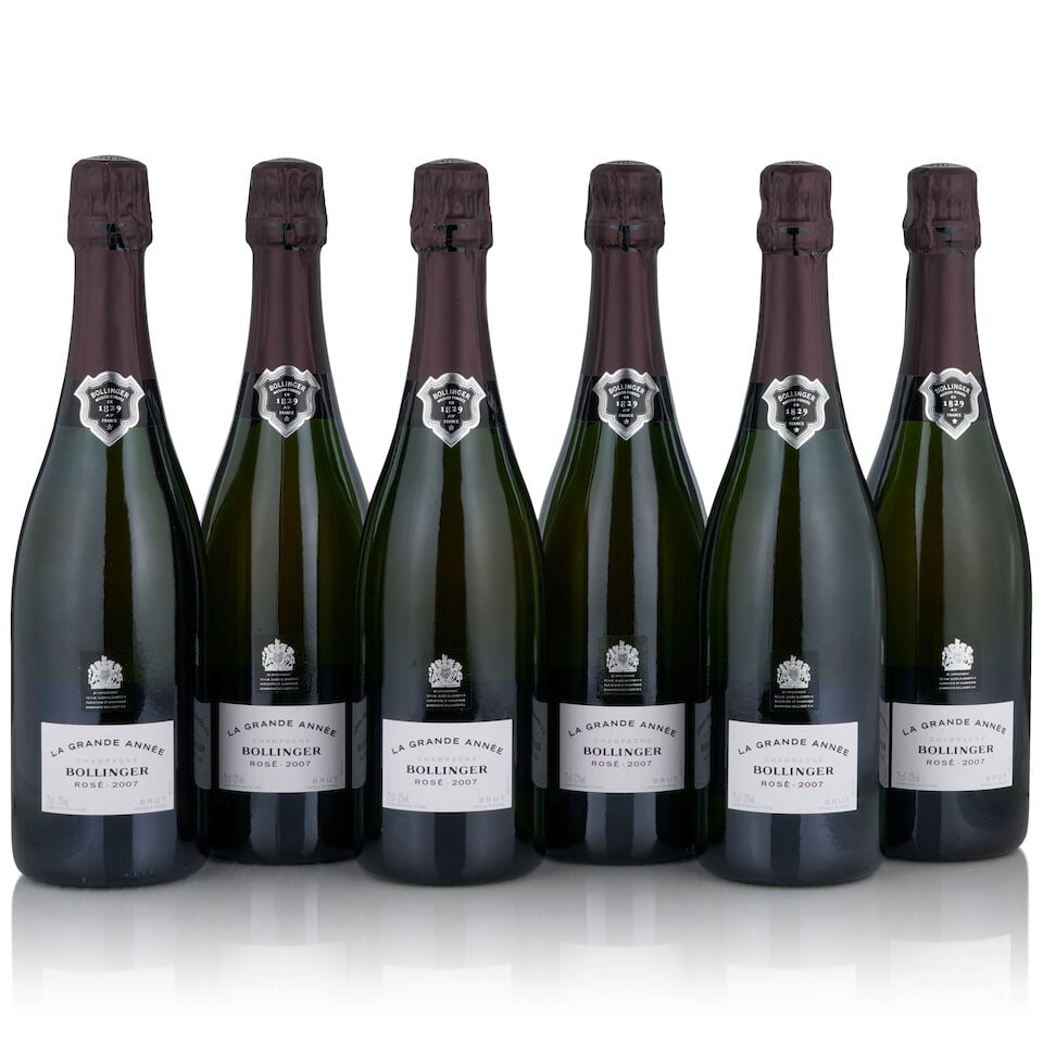 Bollinger, La Grande Année Rosé, 2007 (6 bottles, 750ml): Bollinger, La Grande Année Rosé, 2007 (6 bottles, 750ml) Region: Aÿ Packaging: original cardboard case Footnotes: Champagne This lot is subject to the following lot symbols: