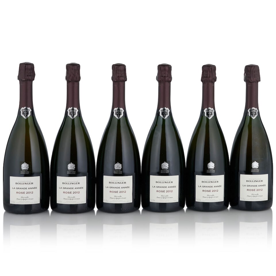 Bollinger, La Grande Année Rosé, 2012 (6 bottles, 750ml): Bollinger, La Grande Année Rosé, 2012 (6 bottles, 750ml) Region: Aÿ Packaging: original cardboard case Footnotes: Champagne This lot is subject to the following lot symbols: