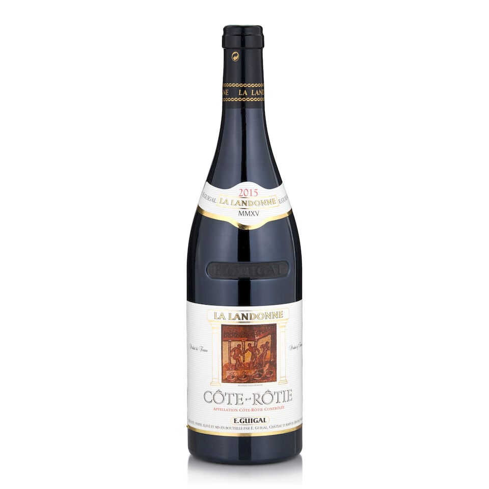 E. Guigal, Côte Rôtie La Landonne, 2015 (1 bottle, 750ml): E. Guigal, Côte Rôtie La Landonne, 2015 (1 bottle, 750ml) Region: Northern Rhône This lot is subject to the following lot symbols: • • Zero rated for tax, no tax will be