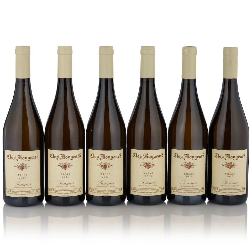 Clos Rougeard, Saumur Blanc Bréze, 2015 (6 bottles, 750ml): Clos Rougeard, Saumur Blanc Bréze, 2015 (6 bottles, 750ml) Region: Loire This lot is subject to the following lot symbols: • • Zero rated for tax, no tax will be added to the Hammer P