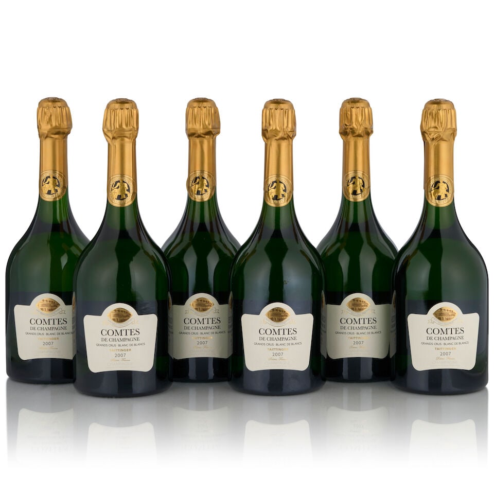 Taittinger, Comtes de Champagne, 2007 (6 bottles, 750ml): Taittinger, Comtes de Champagne, 2007 (6 bottles, 750ml) Region: Reims Packaging: original cardboard case Footnotes: Champagne This lot is subject to the following lot symbols: • • Zero