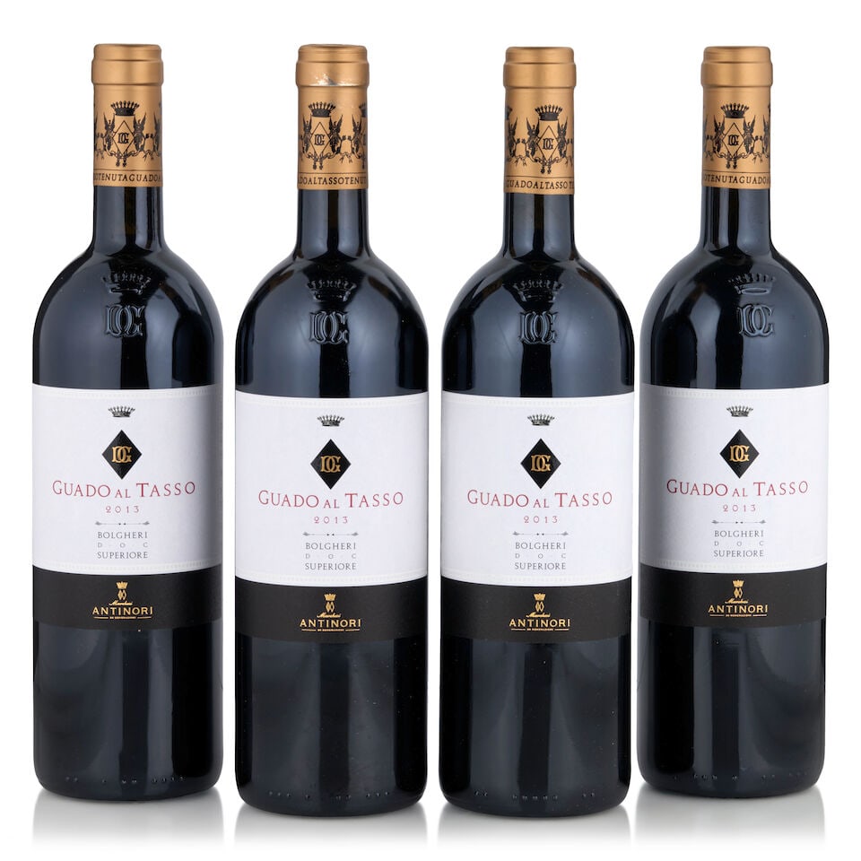 Antinori, Guado al Tasso, 2013 (4 bottles, 750ml): Antinori, Guado al Tasso, 2013 (4 bottles, 750ml) Region: Tuscany Footnotes: Italy This lot is subject to the following lot symbols: • • Zero rated for tax, no tax will be added to the