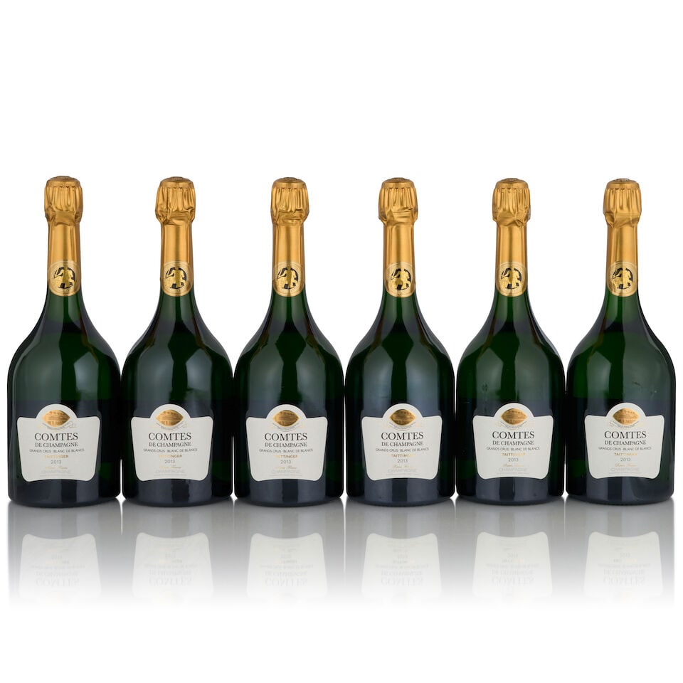 Taittinger, Comtes de Champagne, 2013 (6 bottles, 750ml): Taittinger, Comtes de Champagne, 2013 (6 bottles, 750ml) Region: Reims Packaging: original cardboard case Footnotes: Champagne This lot is subject to the following lot symbols: • • Zero