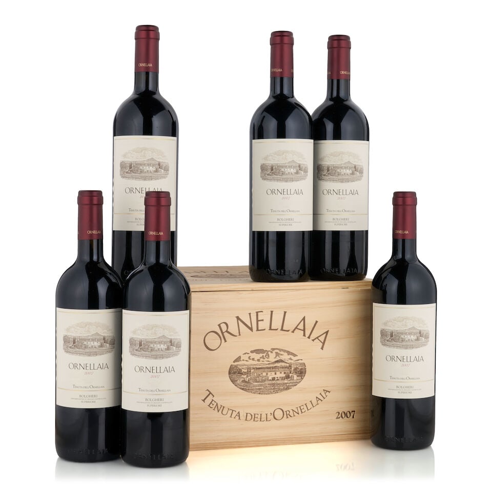 Tenuta dell'Ornellaia, Ornellaia, 2007 (6 bottles, 750ml): Tenuta dell'Ornellaia, Ornellaia, 2007 (6 bottles, 750ml) Region: Tuscany Packaging: original wooden case Footnotes: Italy This lot is subject to the following lot symbols: • • Zero rated