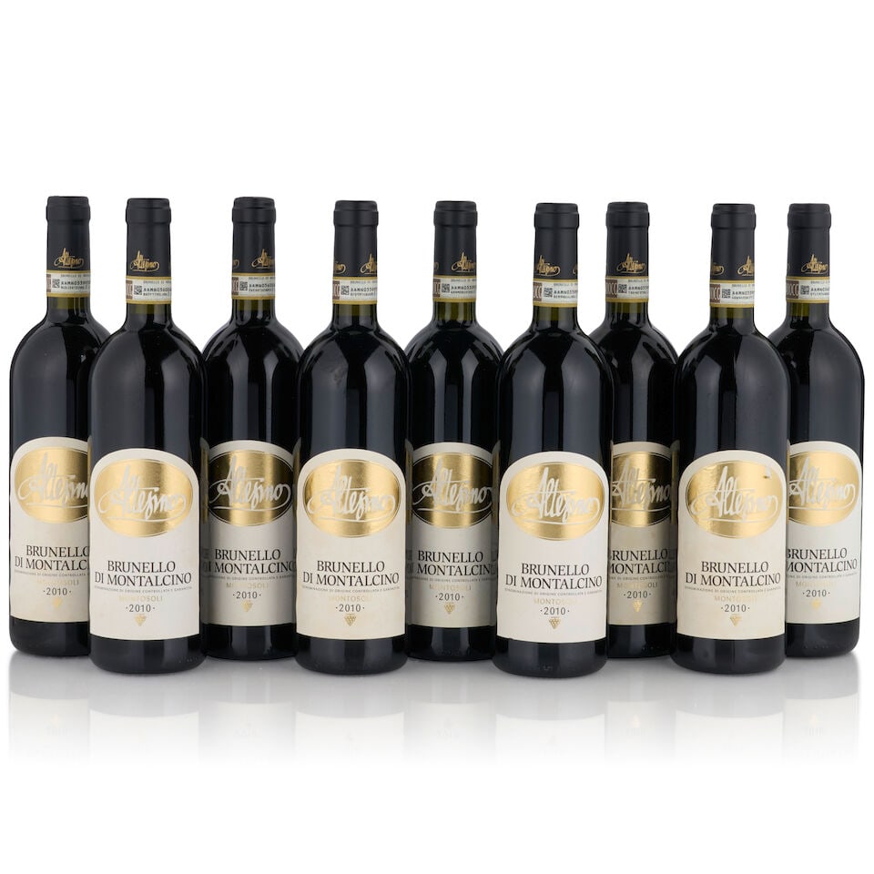 Altesino, Brunello di Montalcino Montosoli, 2010 (9 bottles, 750ml): Altesino, Brunello di Montalcino Montosoli, 2010 (9 bottles, 750ml) Region: Tuscany Label: one lightly scuffed, one lightly stained Footnotes: Italy This lot is subject to the following lot symbols: