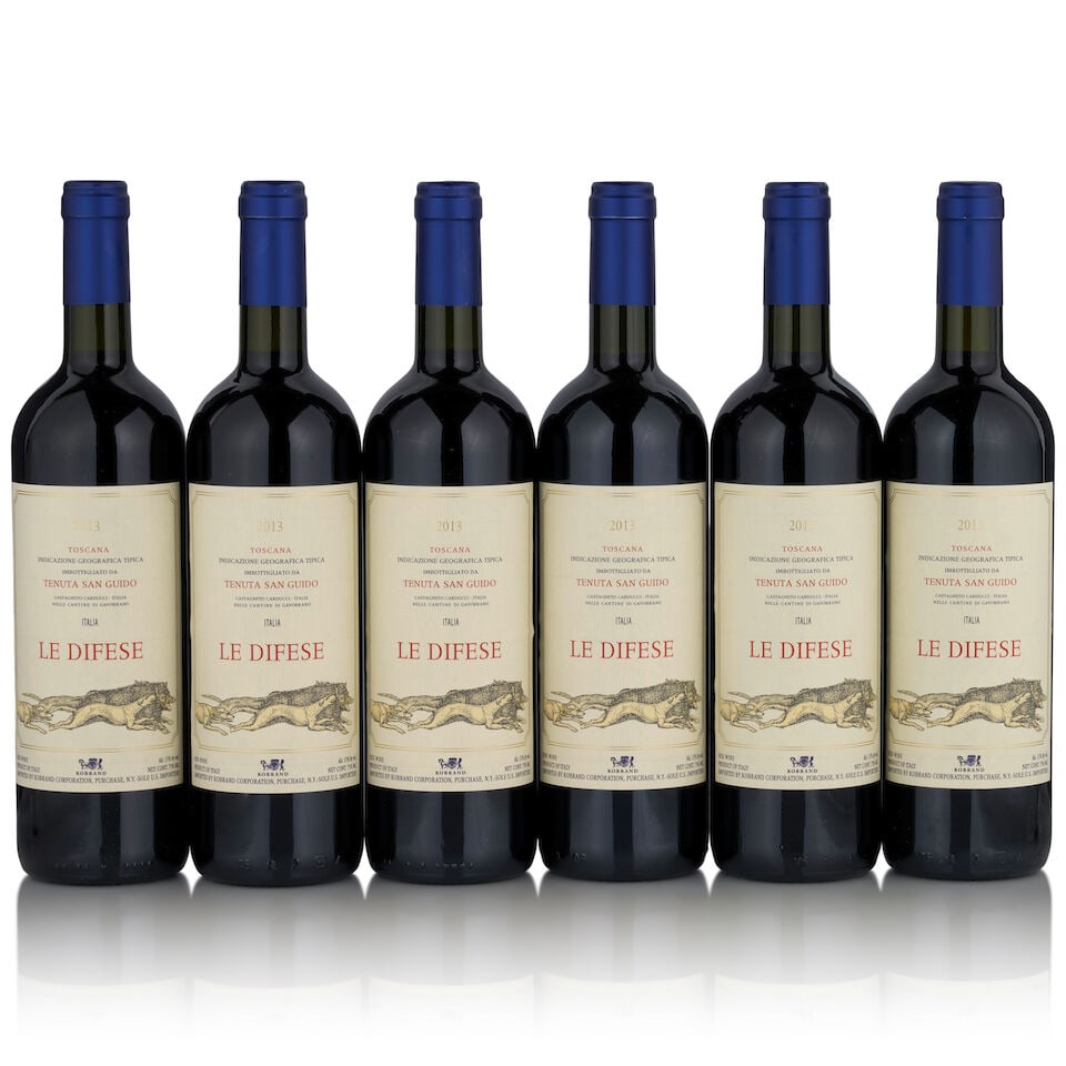 Tenuta San Guido, Le Difese, 2013 (6 bottles, 750ml): Tenuta San Guido, Le Difese, 2013 (6 bottles, 750ml) Region: Tuscany Packaging: original cardboard case Footnotes: Italy This lot is subject to the following lot symbols: • • Zero rated fo