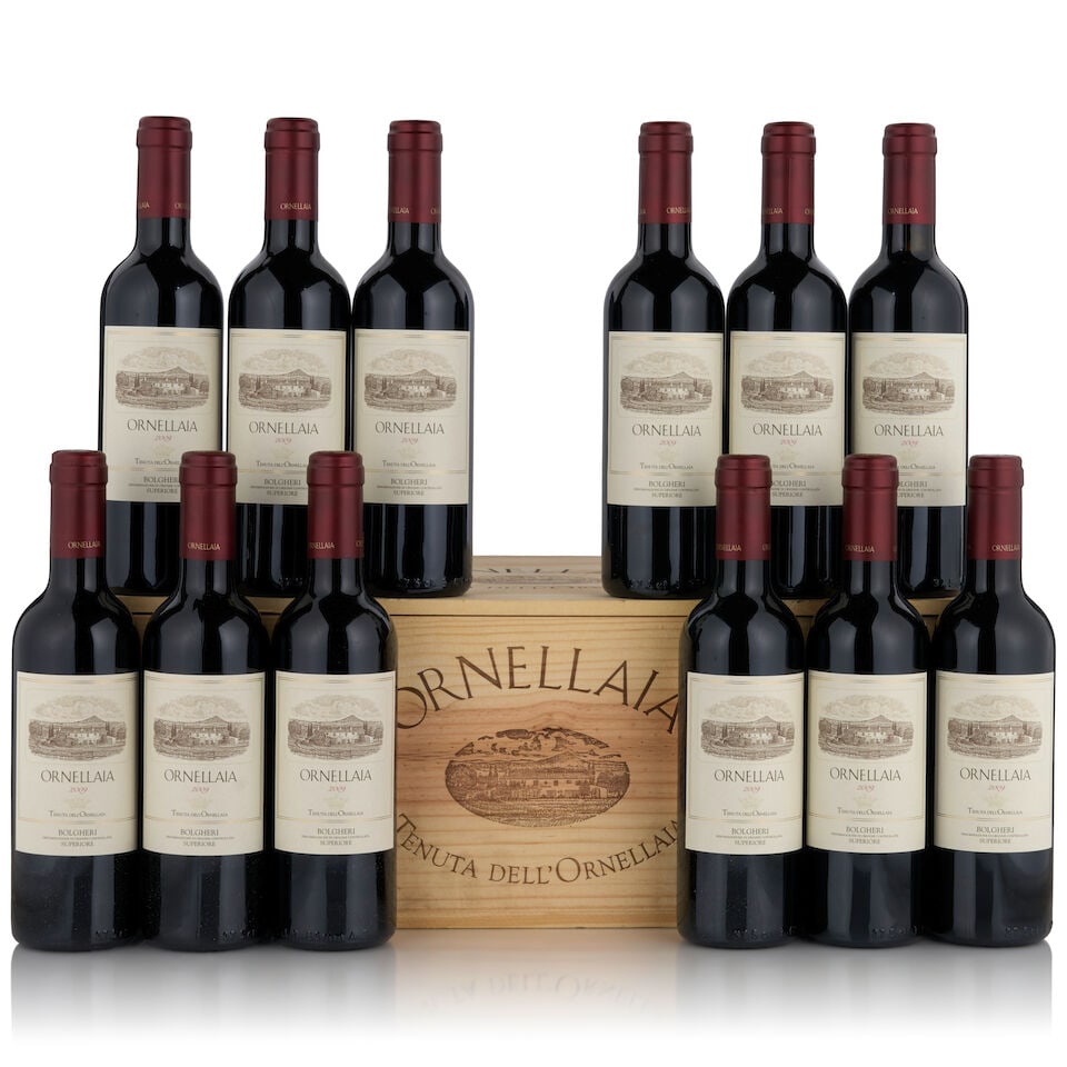 Tenuta dell'Ornellaia, Ornellaia, 2009 (12 bottles, 375ml): Tenuta dell'Ornellaia, Ornellaia, 2009 (12 bottles, 375ml) Region: Tuscany Packaging: original wooden case Footnotes: Italy This lot is subject to the following lot symbols: • • Zero
