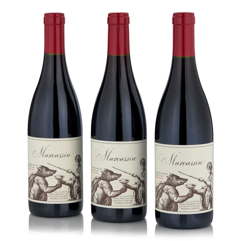Marcassin, Pinot Noir Marcassin Vineyard, 2011 (3 bottles, 750ml): Marcassin, Pinot Noir Marcassin Vineyard, 2011 (3 bottles, 750ml) Region: Sonoma Footnotes: California This lot is subject to the following lot symbols: • • Zero rated for tax, no tax