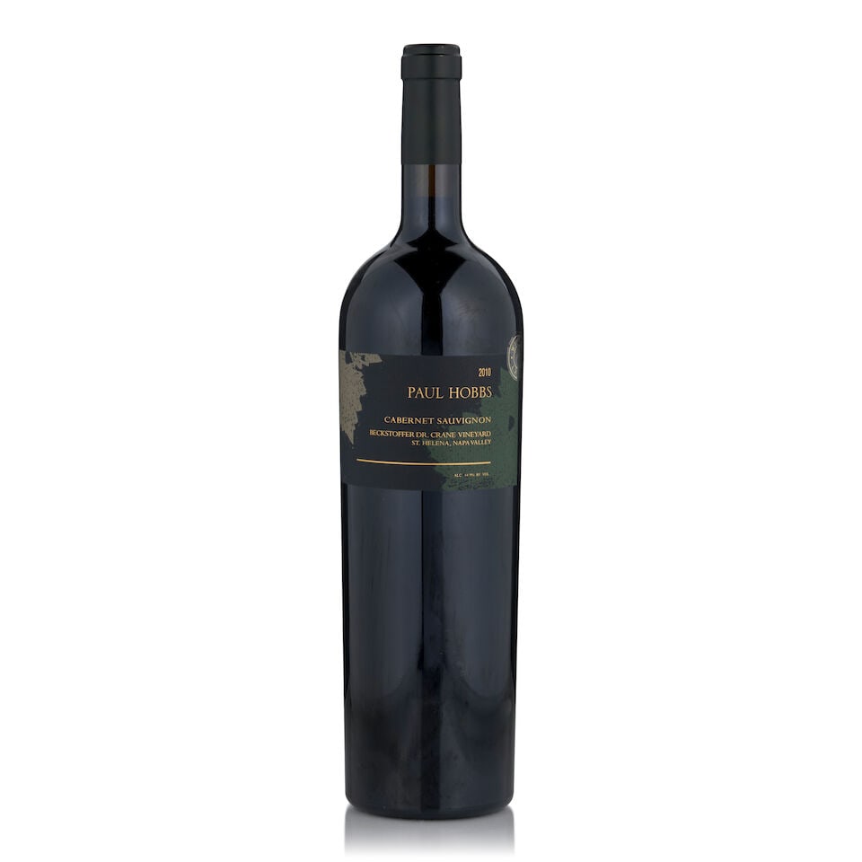 Paul Hobbs, Cabernet Sauvignon Beckstoffer Dr. Crane Vineyard, 2010 (1 bottle, 1.5L): Paul Hobbs, Cabernet Sauvignon Beckstoffer Dr. Crane Vineyard, 2010 (1 bottle, 1.5L) Region: Napa Valley Fill Level: into neck Footnotes: California This lot is subject to the following lot symbols: