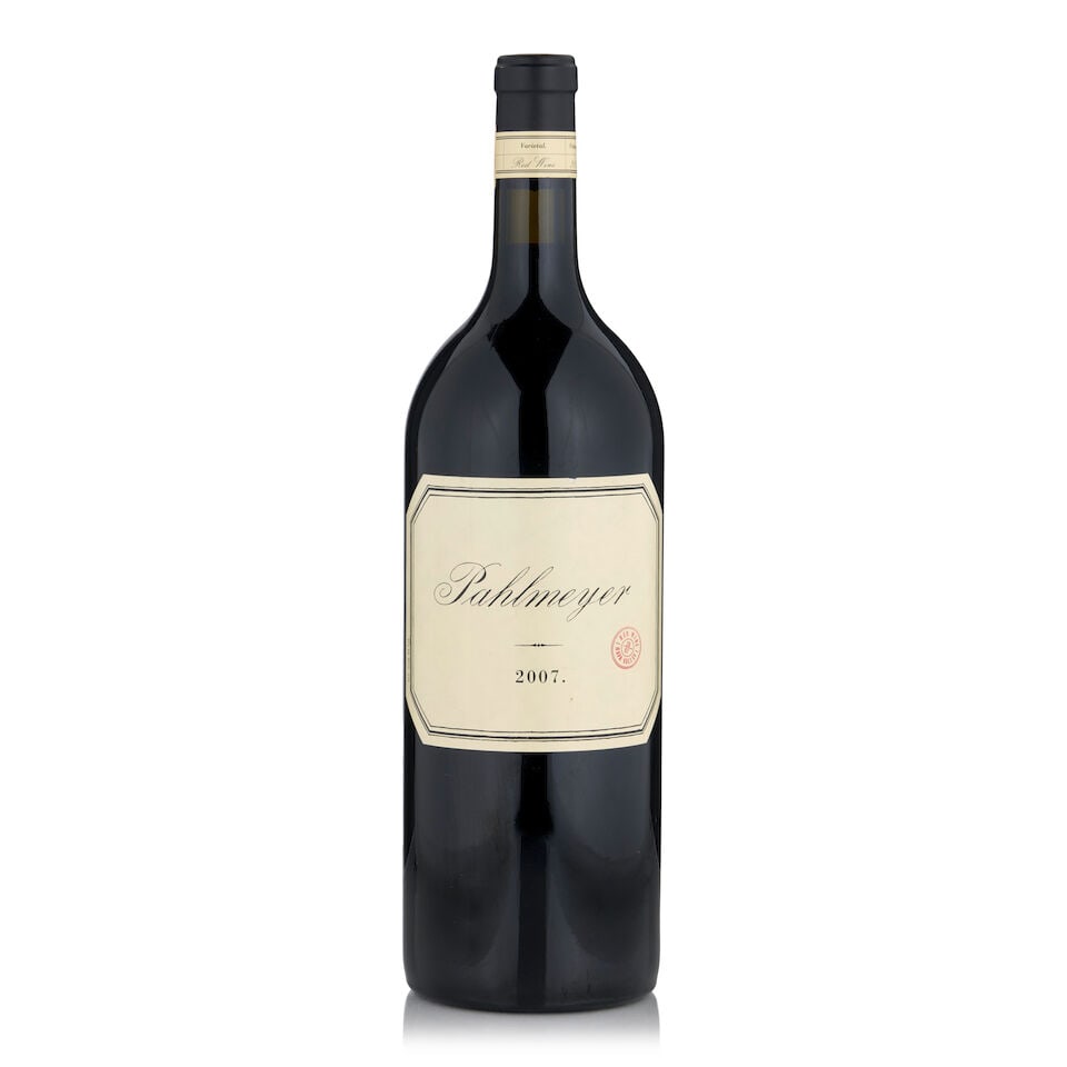 Pahlmeyer, Napa Valley Red, 2007 (1 bottle, 1.5L): Pahlmeyer, Napa Valley Red, 2007 (1 bottle, 1.5L) Region: Napa Valley Footnotes: California This lot is subject to the following lot symbols: • • Zero rated for tax, no tax will be added