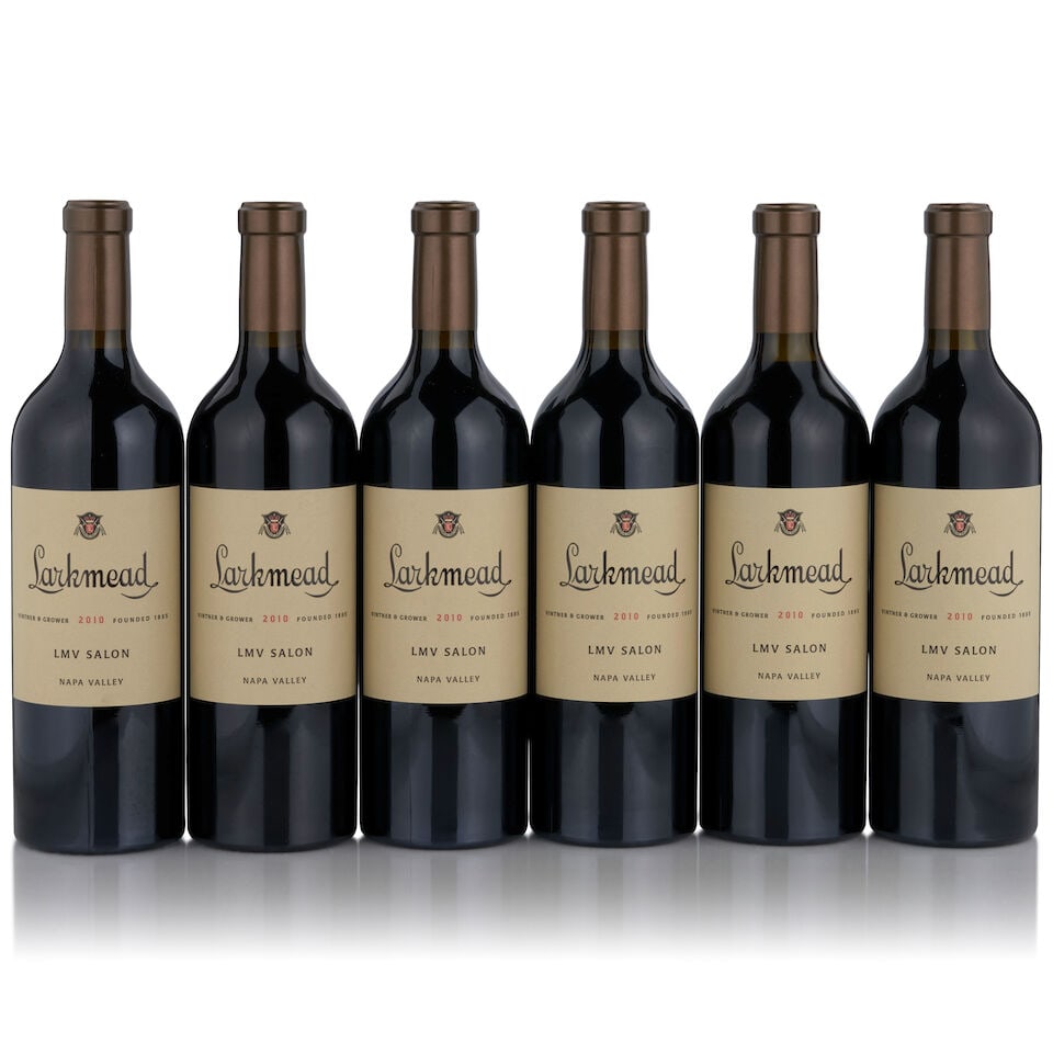 Larkmead, LMV Salon, 2010 (6 bottles, 750ml): Larkmead, LMV Salon, 2010 (6 bottles, 750ml) Region: Napa Valley Packaging: original case Footnotes: California This lot is subject to the following lot symbols: • • Zero rated for tax,