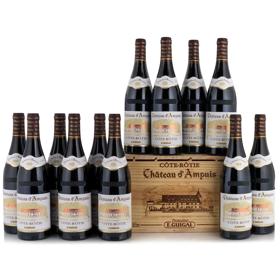 Guigal, Côte-Rôtie Château d'Ampuis, 2018 (12 bottles, 750ml): Guigal, Côte-Rôtie Château d'Ampuis, 2018 (12 bottles, 750ml) Region: Northern Rhône Packaging: original wooden case This lot is subject to the following lot symbols: • ̶