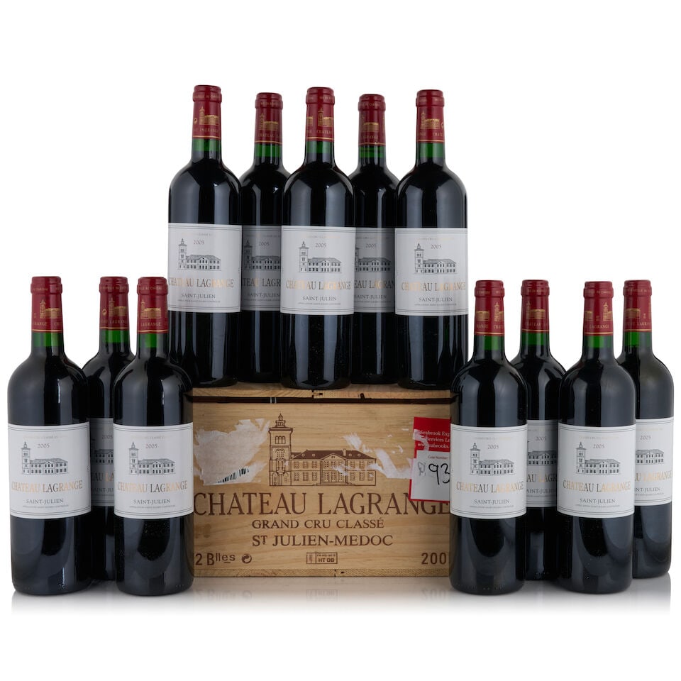 Château Lagrange, 2005 (12 bottles, 750ml): Château Lagrange, 2005 (12 bottles, 750ml) Region: Saint-Julien Fill Level: bottom neck or better Packaging: original wooden case Footnotes: Bordeaux, Left Bank This lot is subject to the followi
