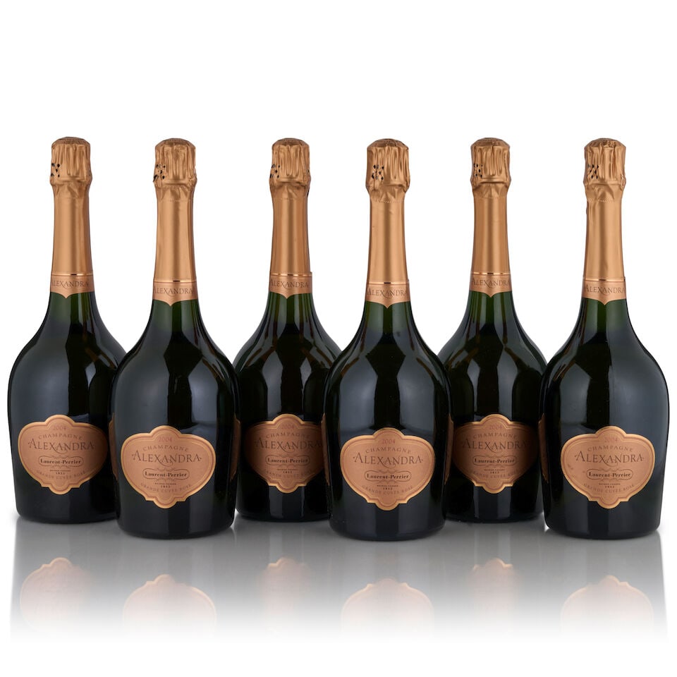 Laurent-Perrier, Alexandra Grande Cuvée Rosé, 2004 (6 bottles, 750ml): Laurent-Perrier, Alexandra Grande Cuvée Rosé, 2004 (6 bottles, 750ml) Region: Tours-sur-Marne Fill Level: into foil Packaging: original cardboard case Footnotes: Champagne This lot is