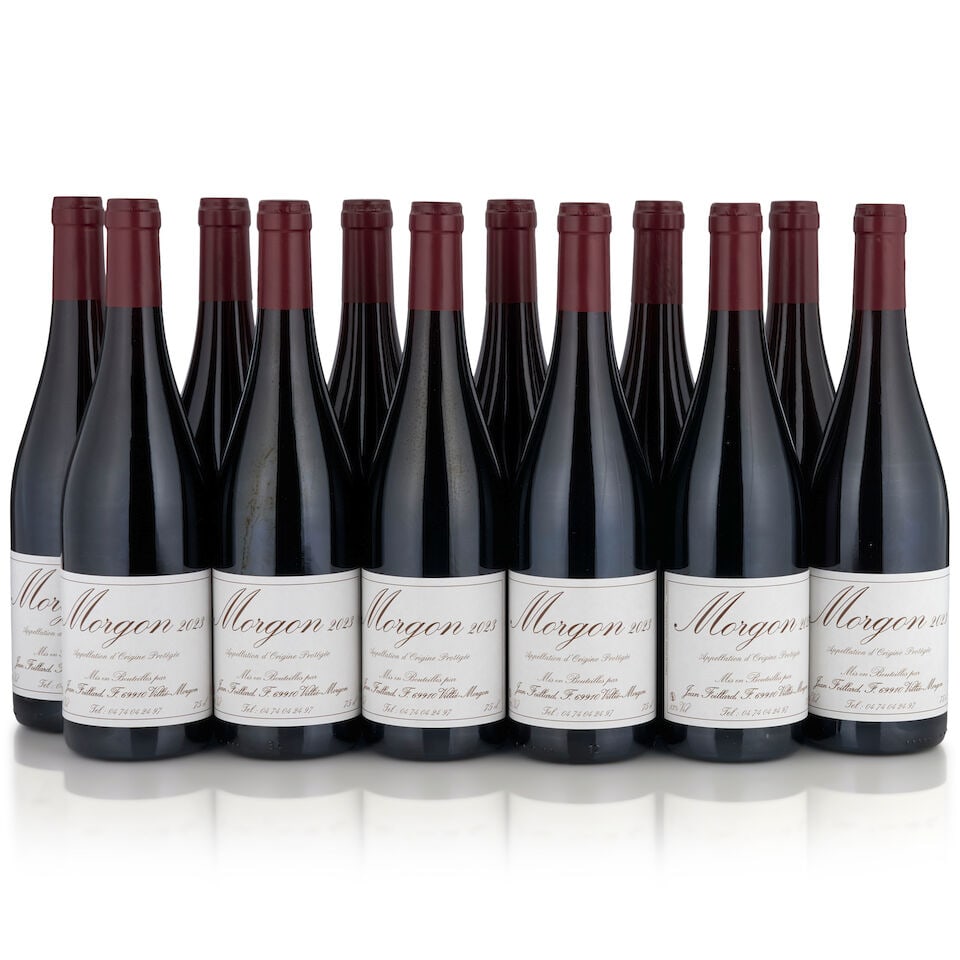 Jean Foillard, Morgon, 2023 (12 bottles, 750ml): Jean Foillard, Morgon, 2023 (12 bottles, 750ml) Region: Beaujolais Packaging: original cardboard case This lot is subject to the following lot symbols: • • Zero rated for tax, no tax will