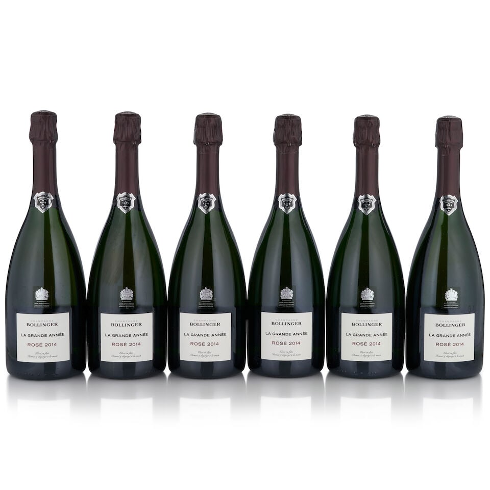 Bollinger, La Grande Année Rosé, 2014 (6 bottles, 750ml): Bollinger, La Grande Année Rosé, 2014 (6 bottles, 750ml) Region: Aÿ Packaging: original cardboard case Footnotes: Champagne This lot is subject to the following lot symbols: