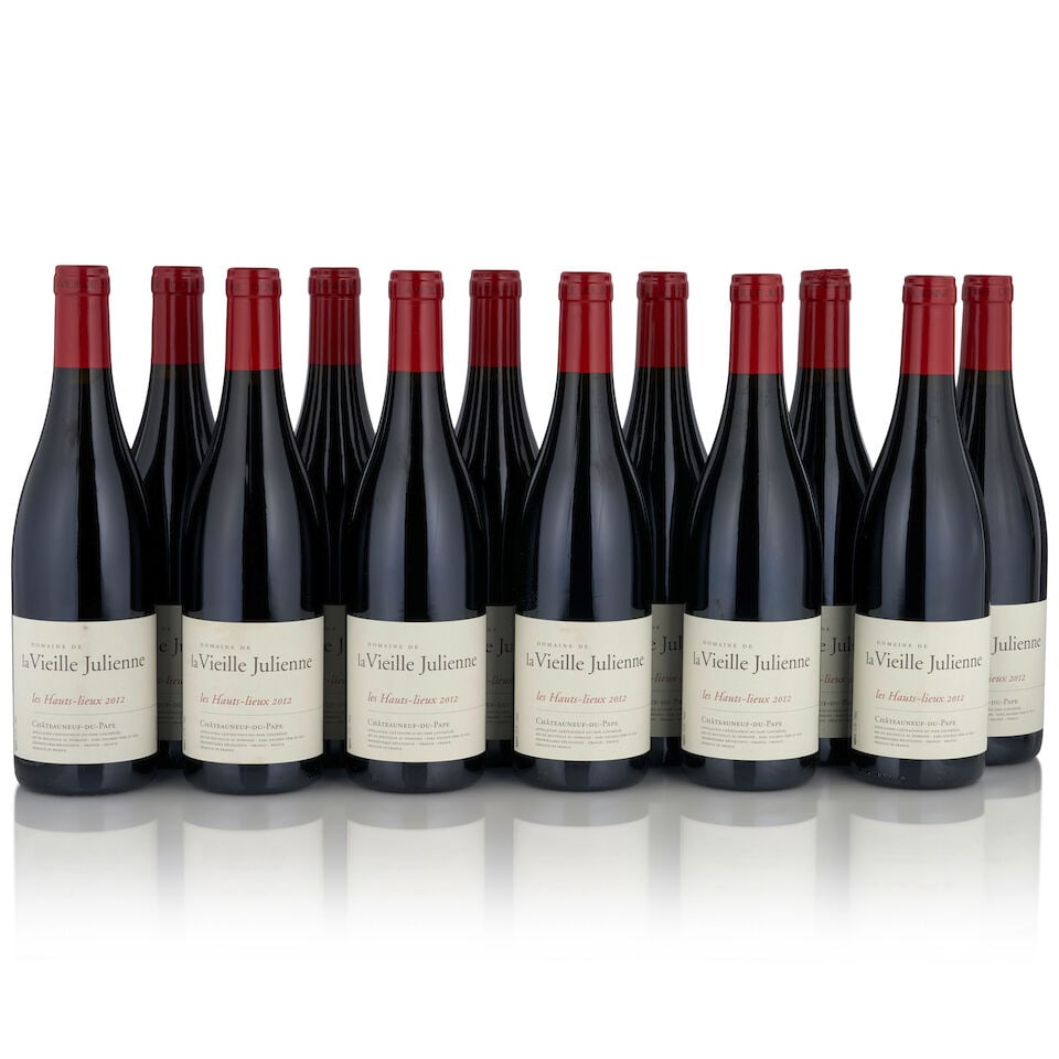 Domaine la Vieille Julienne Châteauneuf-du-Pape les Hauts-Lieux, 2012 (12 bottles, 750ml): Domaine la Vieille Julienne Châteauneuf-du-Pape les Hauts-Lieux, 2012 (12 bottles, 750ml) Region: Southern Rhône Packaging: original cardboard case This lot is subject to the following lot