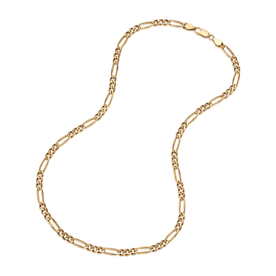 A 14K YELLOW GOLD NECKLACE: A 14K YELLOW GOLD NECKLACE • Length 20 1/2 in. • Estimated gross weight: 25.1 grams Footnotes: OVERALL CONDITION: good Metal purity unstamped and tested with XRF (x-ray fluorescence) for