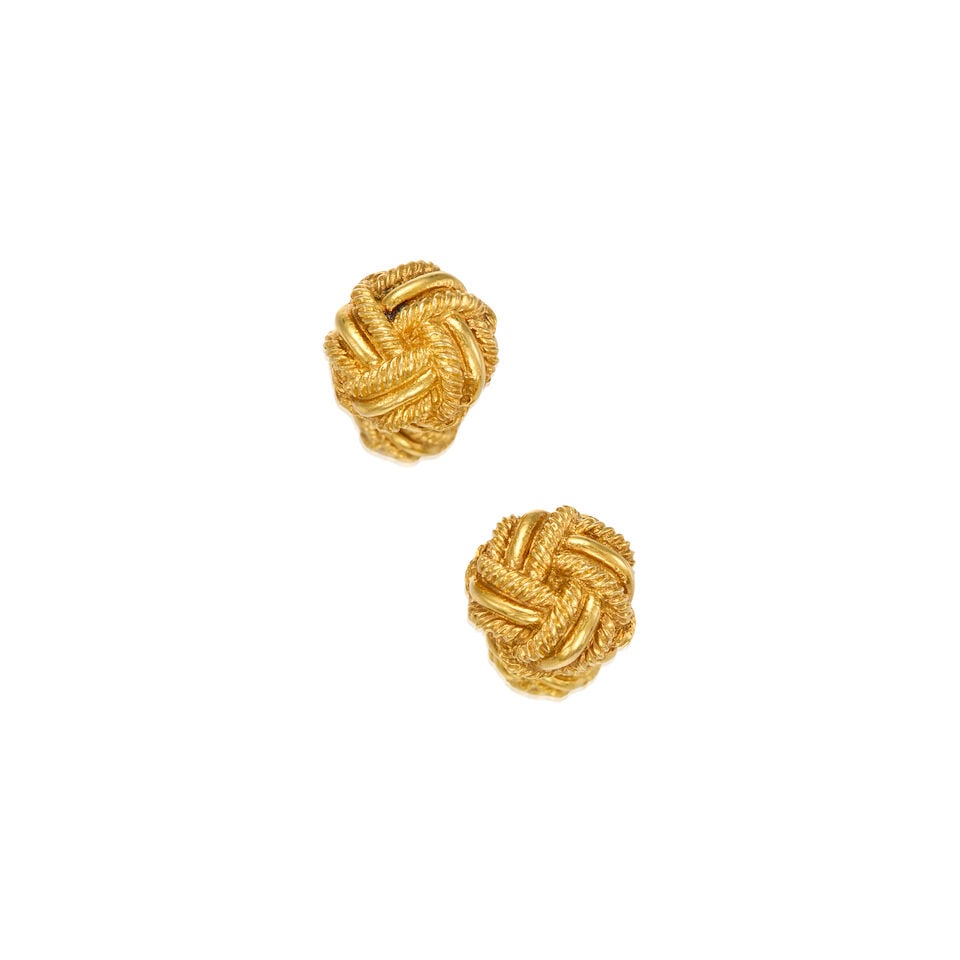 SCHLUMBERGER FOR TIFFANY & CO.: 18K GOLD KNOT CUFFLINKS - 2
