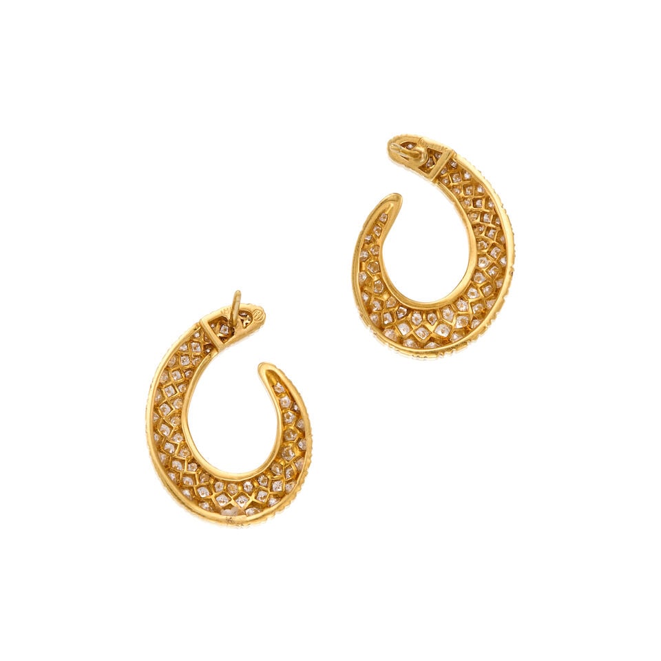18K GOLD AND DIAMOND EARRINGS - 2