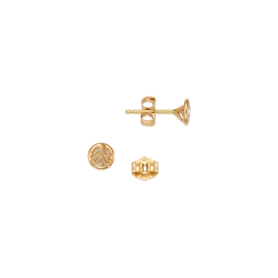14K YELLOW GOLD AND DIAMOND EARRINGS - 2
