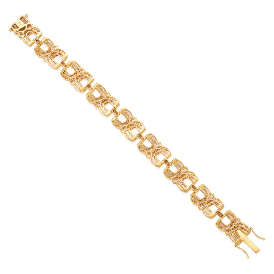 18K YELLOW GOLD AND DIAMOND BRACELET - 2