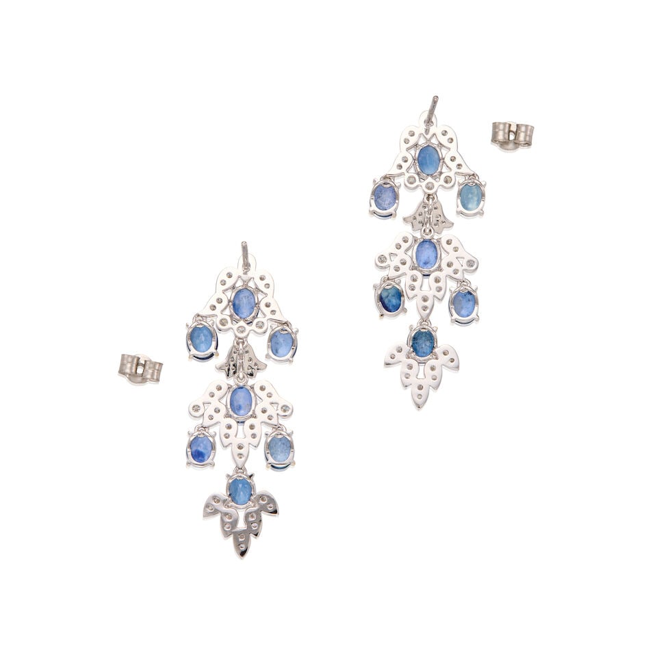PLATINUM, SAPPHIRE, AND DIAMOND EARRINGS - 2